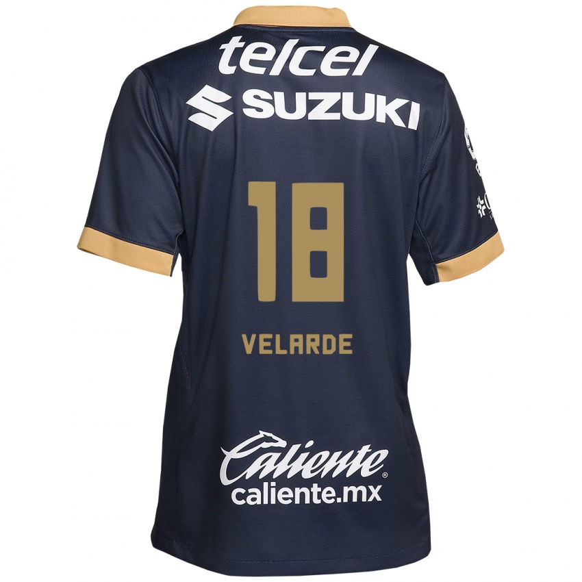 Kinder Efrain Velarde #18 Obsidian Gold Weiß Auswärtstrikot Trikot 2024/25 T-Shirt