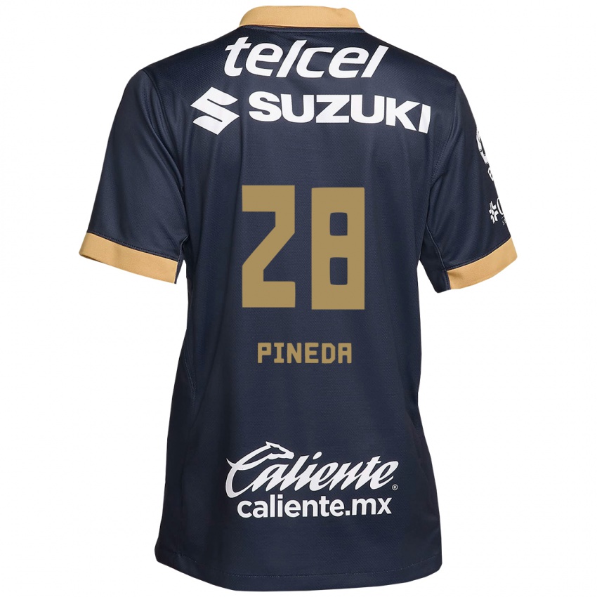 Kinder Grecia Pineda #28 Obsidian Gold Weiß Auswärtstrikot Trikot 2024/25 T-Shirt