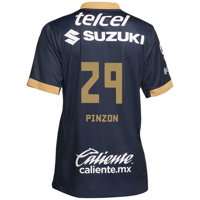 Kinder Liceth Pinzon #29 Obsidian Gold Weiß Auswärtstrikot Trikot 2024/25 T-Shirt