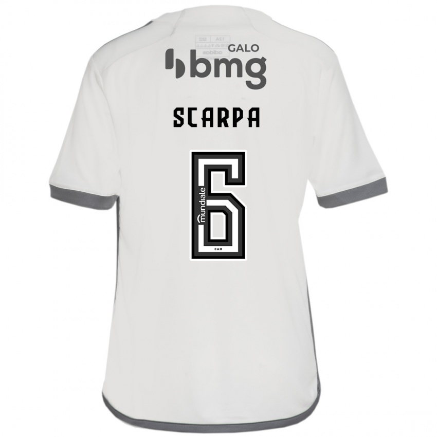 Kinder Gustavo Scarpa #6 Cremefarben Auswärtstrikot Trikot 2024/25 T-Shirt