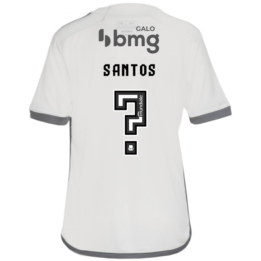 Kinder Leo Santos #0 Cremefarben Auswärtstrikot Trikot 2024/25 T-Shirt