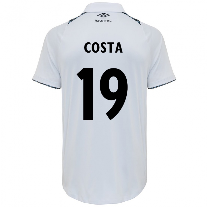 Kinder Diego Costa #19 Weiß Blau Auswärtstrikot Trikot 2024/25 T-Shirt