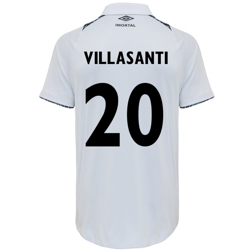 Kinder Mathías Villasanti #20 Weiß Blau Auswärtstrikot Trikot 2024/25 T-Shirt