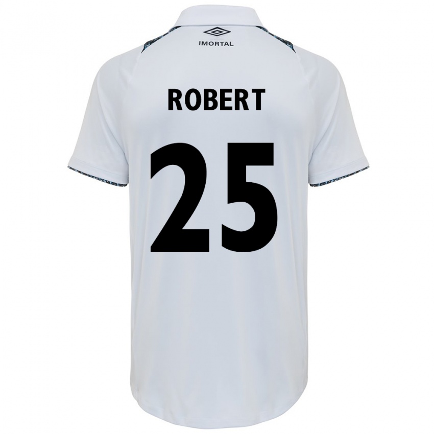 Kinder Jhonata Robert #25 Weiß Blau Auswärtstrikot Trikot 2024/25 T-Shirt