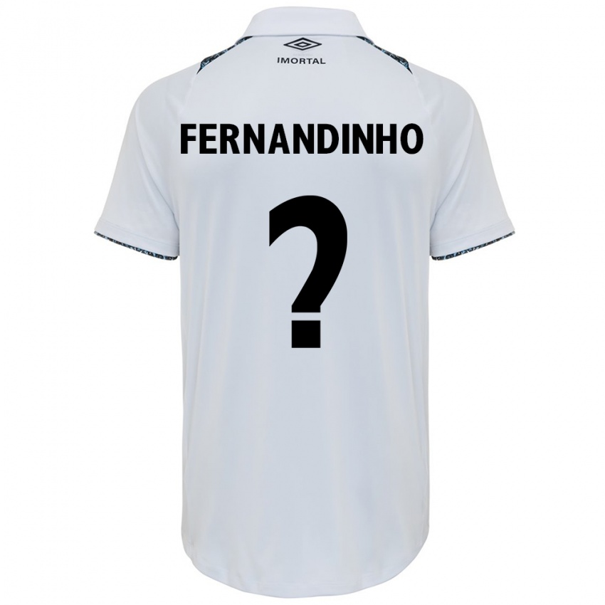 Kinder Fernandinho #0 Weiß Blau Auswärtstrikot Trikot 2024/25 T-Shirt