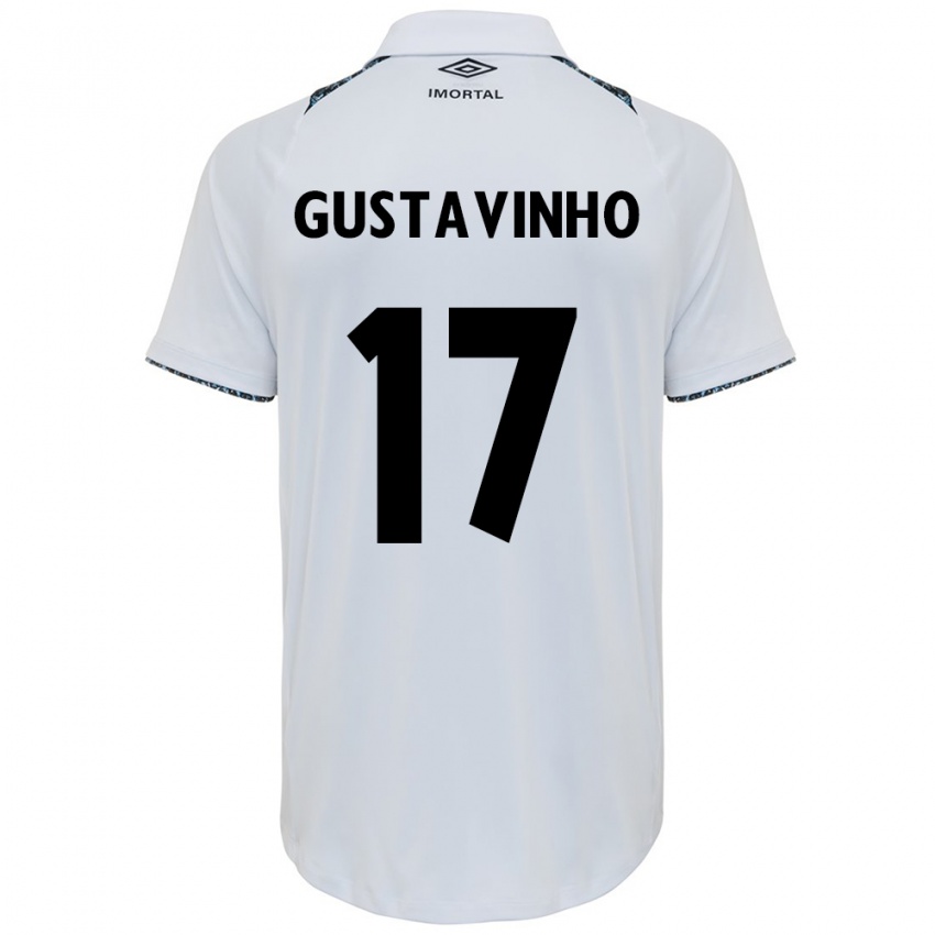 Kinder Gustavinho #17 Weiß Blau Auswärtstrikot Trikot 2024/25 T-Shirt