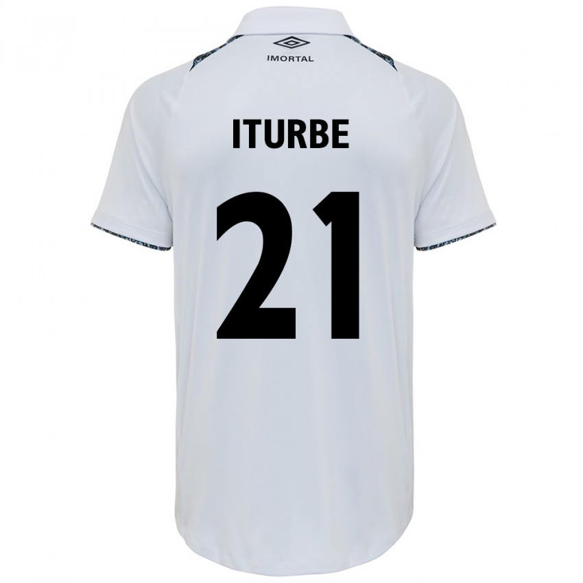 Kinder Juan Iturbe #21 Weiß Blau Auswärtstrikot Trikot 2024/25 T-Shirt