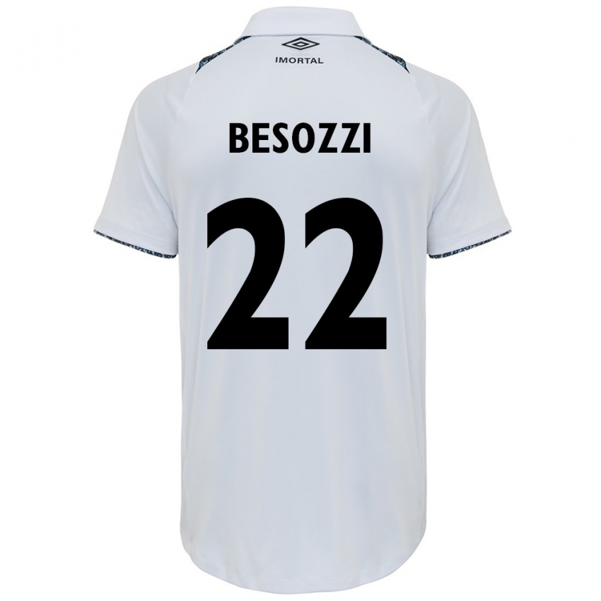 Kinder Lucas Besozzi #22 Weiß Blau Auswärtstrikot Trikot 2024/25 T-Shirt