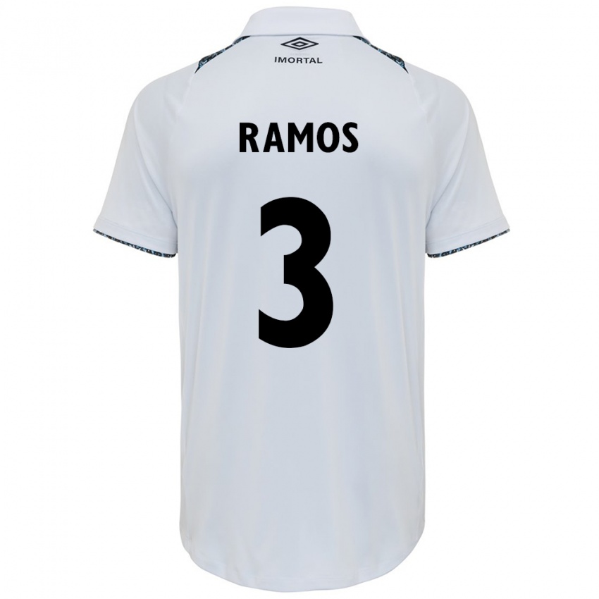 Kinder João Ramos #3 Weiß Blau Auswärtstrikot Trikot 2024/25 T-Shirt