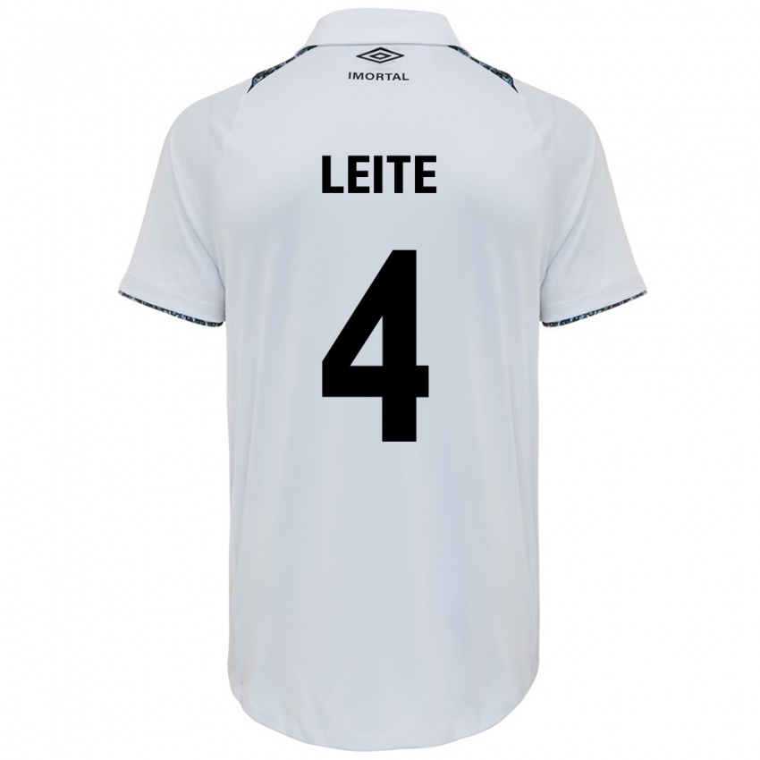 Kinder Paulo Henrique Leite #4 Weiß Blau Auswärtstrikot Trikot 2024/25 T-Shirt