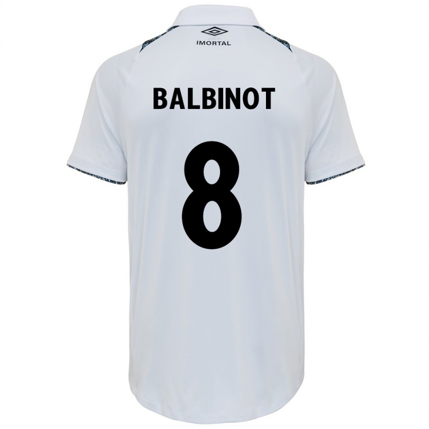 Kinder Manu Balbinot #8 Weiß Blau Auswärtstrikot Trikot 2024/25 T-Shirt