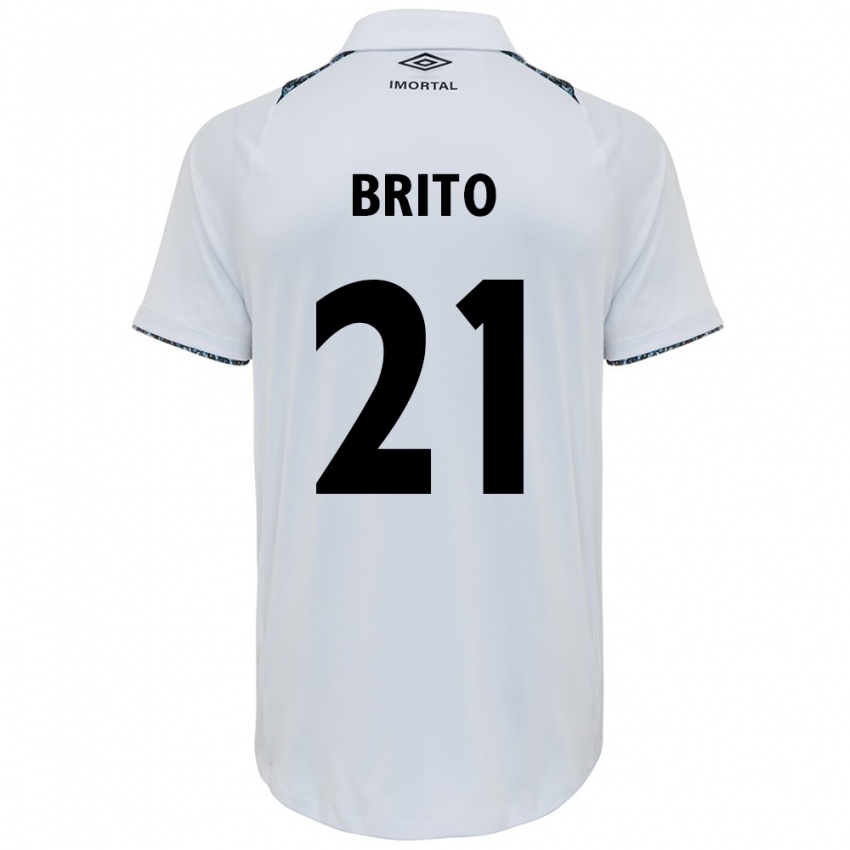 Kinder Brito #21 Weiß Blau Auswärtstrikot Trikot 2024/25 T-Shirt