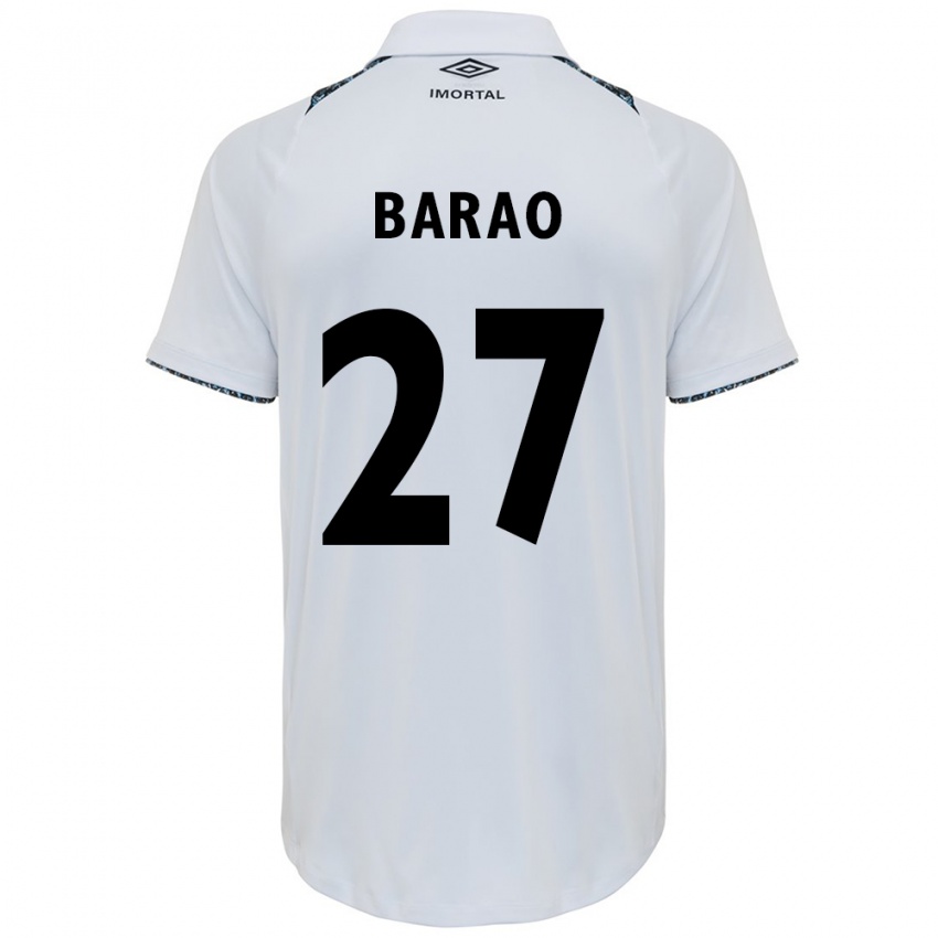 Kinder Dani Barão #27 Weiß Blau Auswärtstrikot Trikot 2024/25 T-Shirt