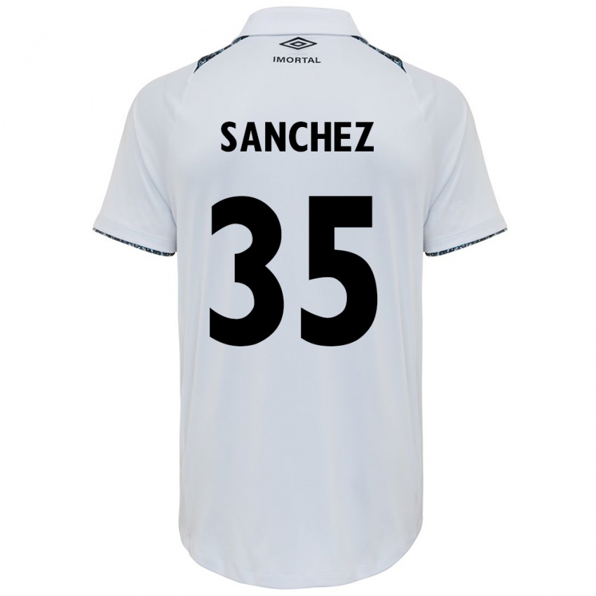 Kinder Lari Sanchez #35 Weiß Blau Auswärtstrikot Trikot 2024/25 T-Shirt