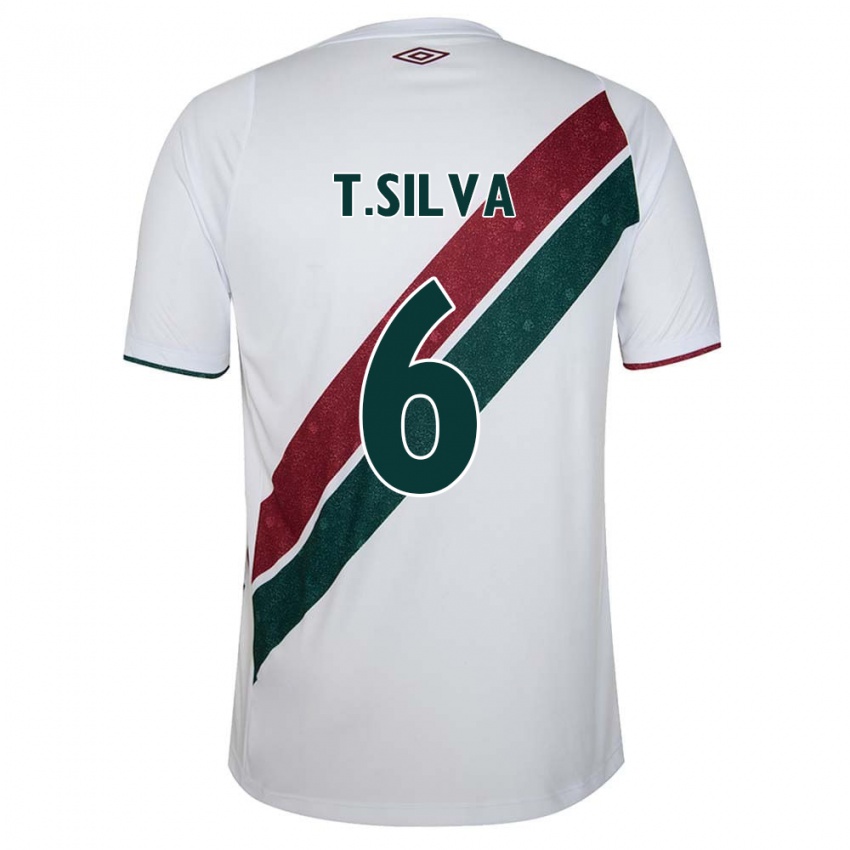 Kinder Thiago Silva #6 Weiß Grün Kastanienbraun Auswärtstrikot Trikot 2024/25 T-Shirt