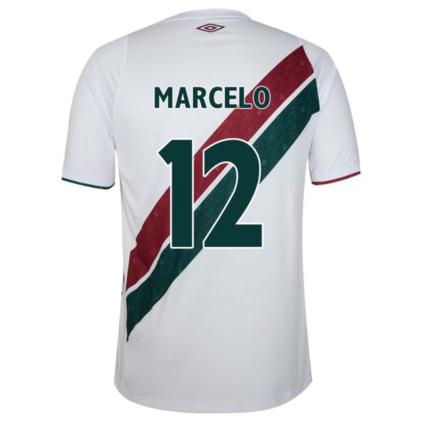 Kinder Marcelo #12 Weiß Grün Kastanienbraun Auswärtstrikot Trikot 2024/25 T-Shirt