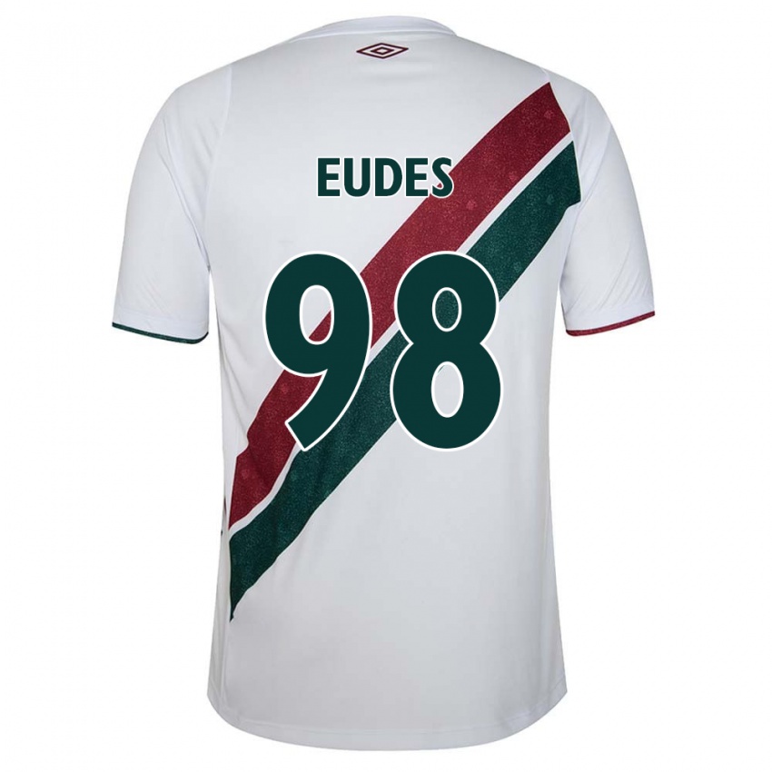 Kinder Vitor Eudes #98 Weiß Grün Kastanienbraun Auswärtstrikot Trikot 2024/25 T-Shirt