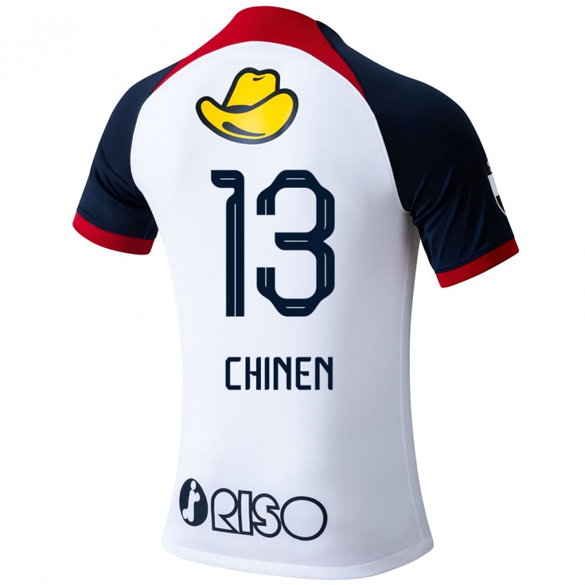 Kinder Kei Chinen #13 Weiß Blau Rot Auswärtstrikot Trikot 2024/25 T-Shirt