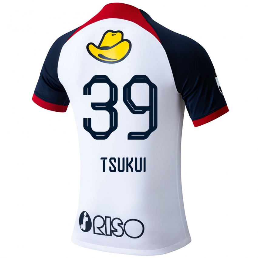 Kinder Keisuke Tsukui #39 Weiß Blau Rot Auswärtstrikot Trikot 2024/25 T-Shirt