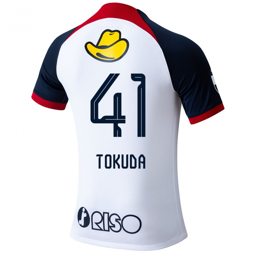 Kinder Homare Tokuda #41 Weiß Blau Rot Auswärtstrikot Trikot 2024/25 T-Shirt