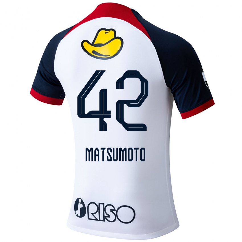 Kinder Haruto Matsumoto #42 Weiß Blau Rot Auswärtstrikot Trikot 2024/25 T-Shirt