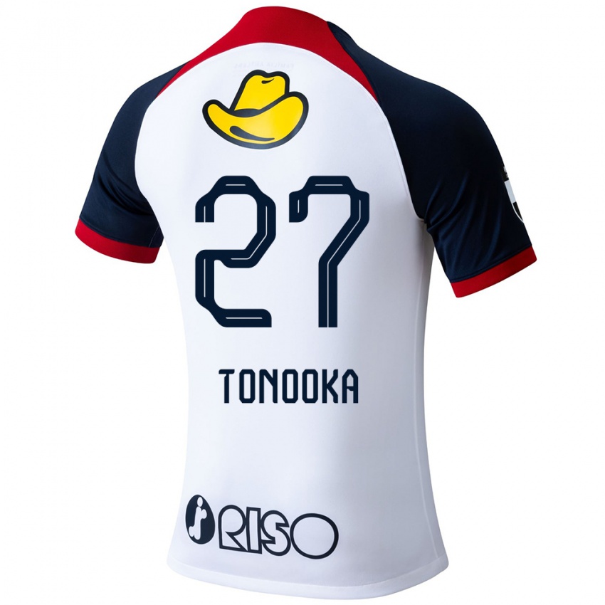 Kinder Ryota Tonooka #27 Weiß Blau Rot Auswärtstrikot Trikot 2024/25 T-Shirt