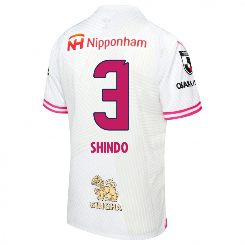 Kinder Ryosuke Shindo #3 Weiß Rosa Auswärtstrikot Trikot 2024/25 T-Shirt