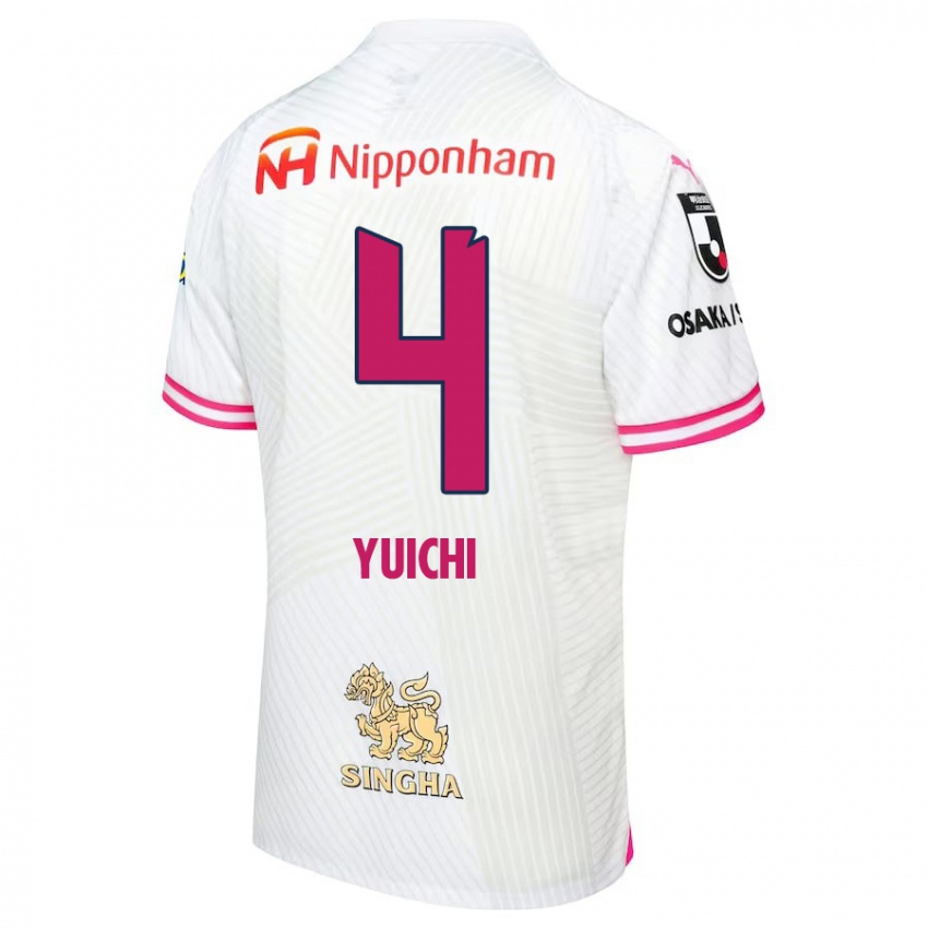 Kinder Yuichi Hirano #4 Weiß Rosa Auswärtstrikot Trikot 2024/25 T-Shirt