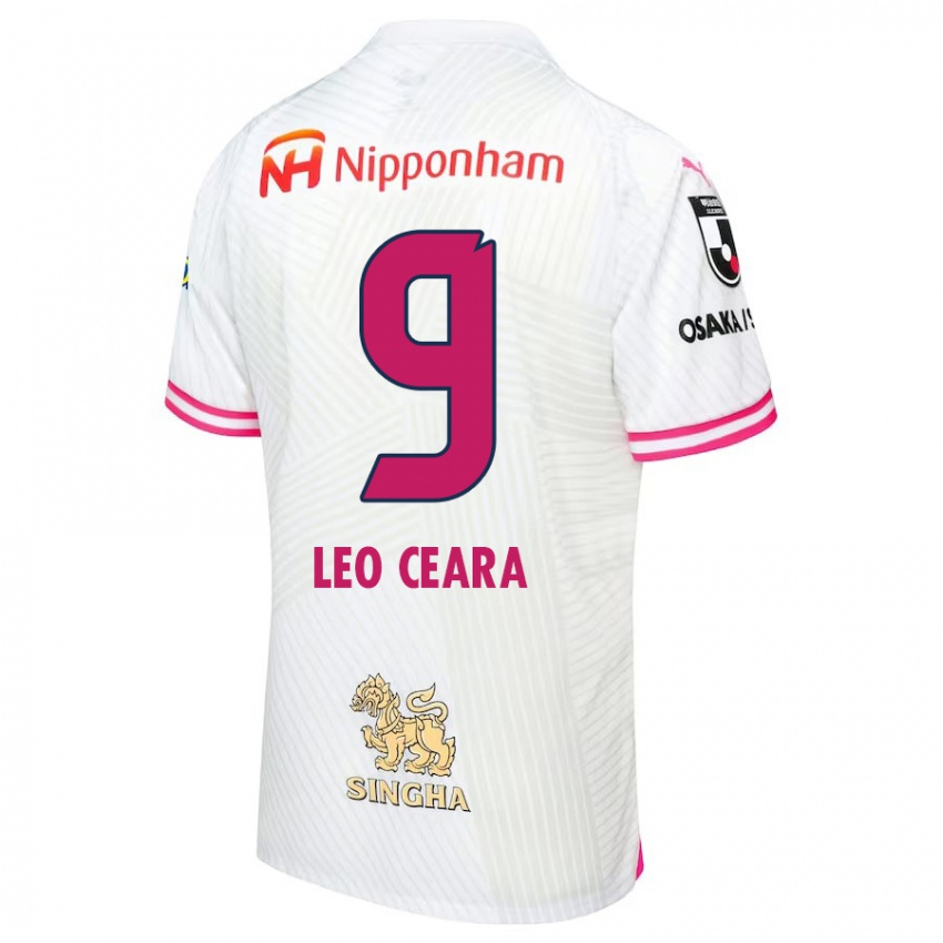 Kinder Léo Ceará #9 Weiß Rosa Auswärtstrikot Trikot 2024/25 T-Shirt