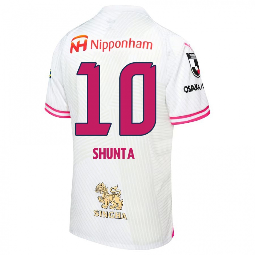 Kinder Shunta Tanaka #10 Weiß Rosa Auswärtstrikot Trikot 2024/25 T-Shirt