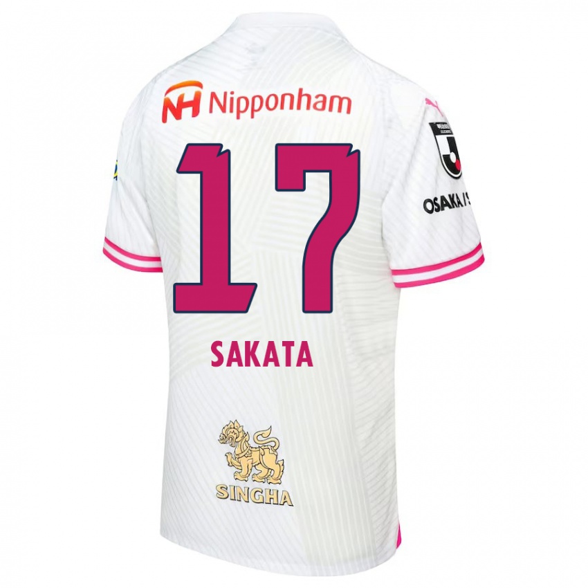 Kinder Reiya Sakata #17 Weiß Rosa Auswärtstrikot Trikot 2024/25 T-Shirt