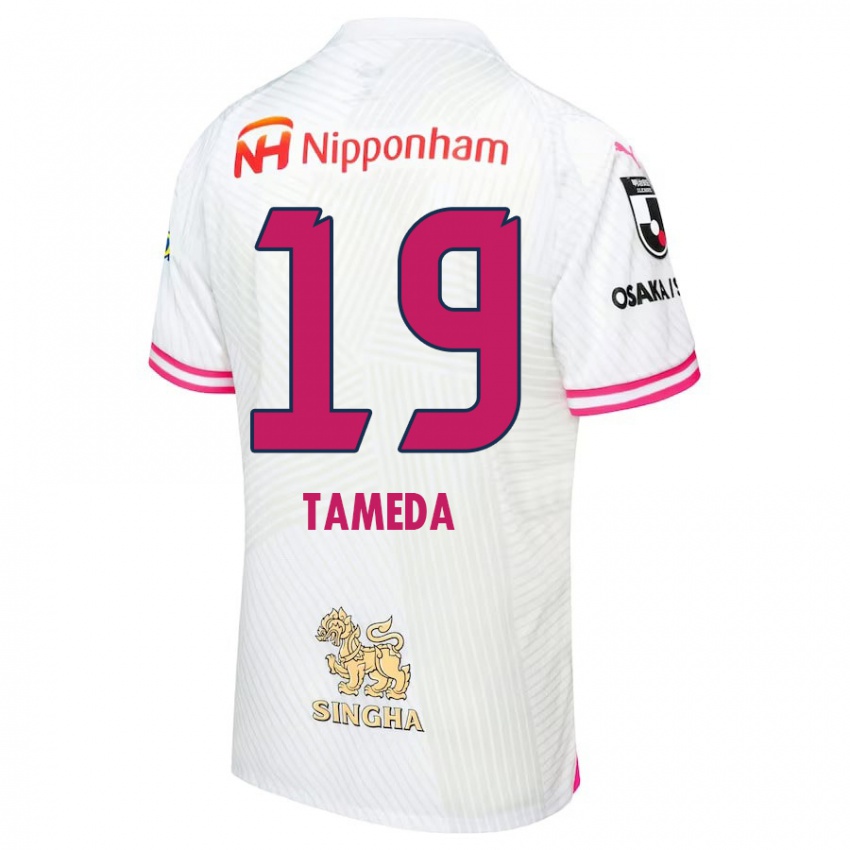 Kinder Hirotaka Tameda #19 Weiß Rosa Auswärtstrikot Trikot 2024/25 T-Shirt