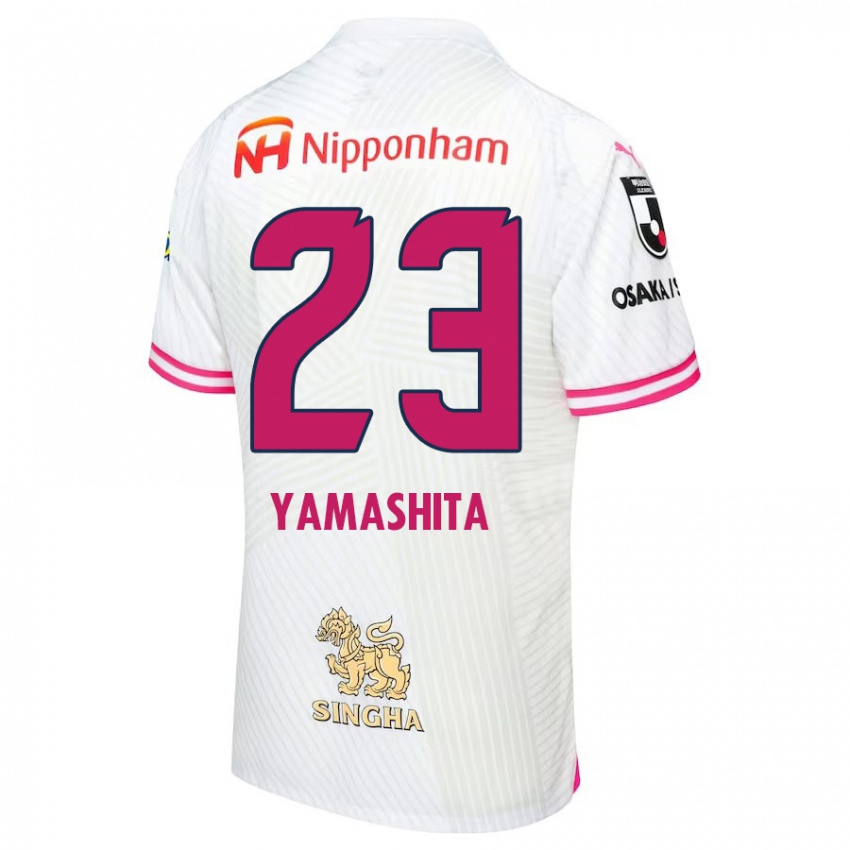 Kinder Tatsuya Yamashita #23 Weiß Rosa Auswärtstrikot Trikot 2024/25 T-Shirt