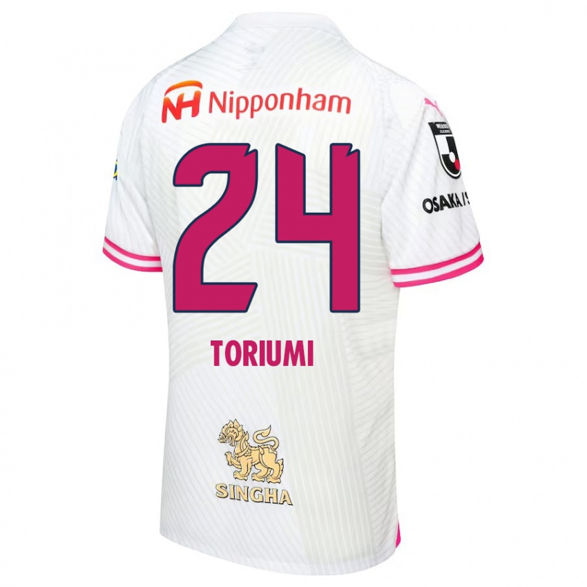 Kinder Koji Toriumi #24 Weiß Rosa Auswärtstrikot Trikot 2024/25 T-Shirt