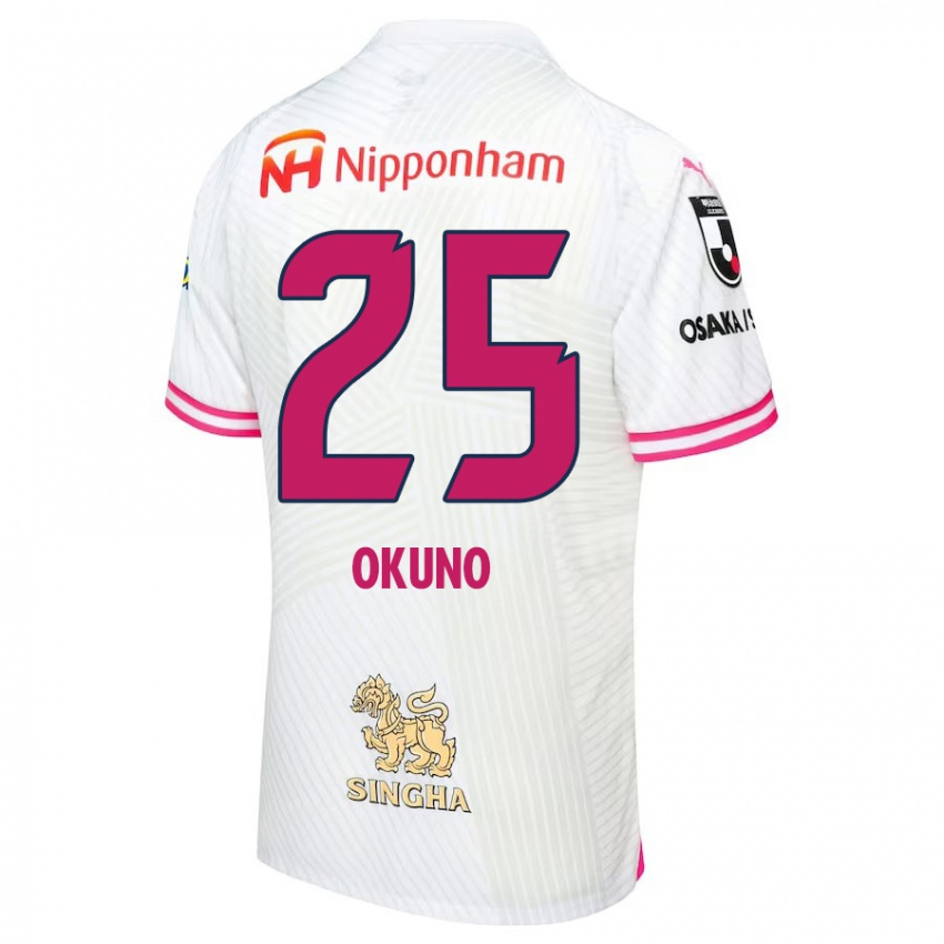 Kinder Hiroaki Okuno #25 Weiß Rosa Auswärtstrikot Trikot 2024/25 T-Shirt