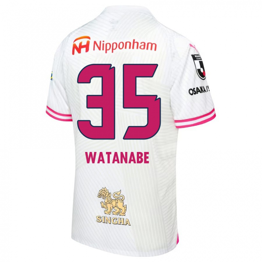 Kinder Ryo Watanabe #35 Weiß Rosa Auswärtstrikot Trikot 2024/25 T-Shirt