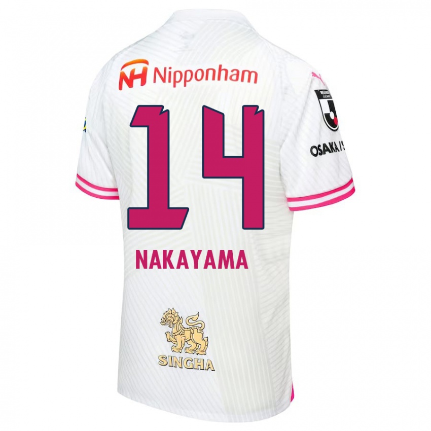 Kinder Toshito Nakayama #14 Weiß Rosa Auswärtstrikot Trikot 2024/25 T-Shirt