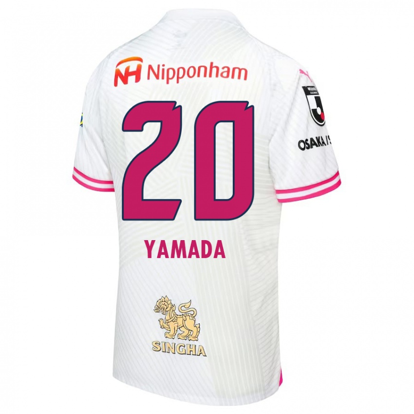 Kinder Kotaro Yamada #20 Weiß Rosa Auswärtstrikot Trikot 2024/25 T-Shirt