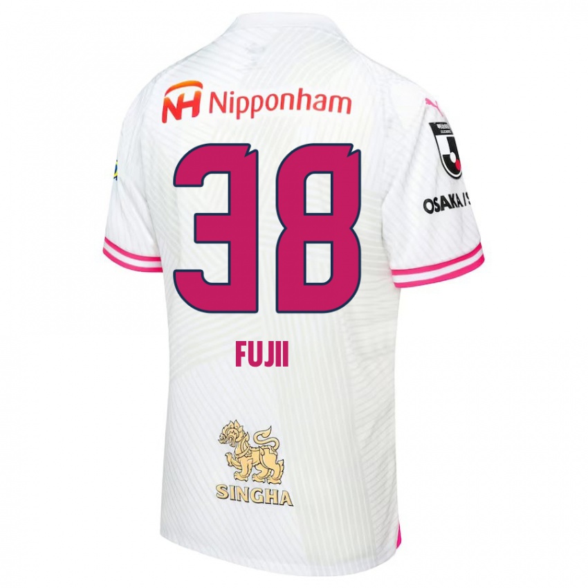 Kinder Ryuya Fujii #38 Weiß Rosa Auswärtstrikot Trikot 2024/25 T-Shirt