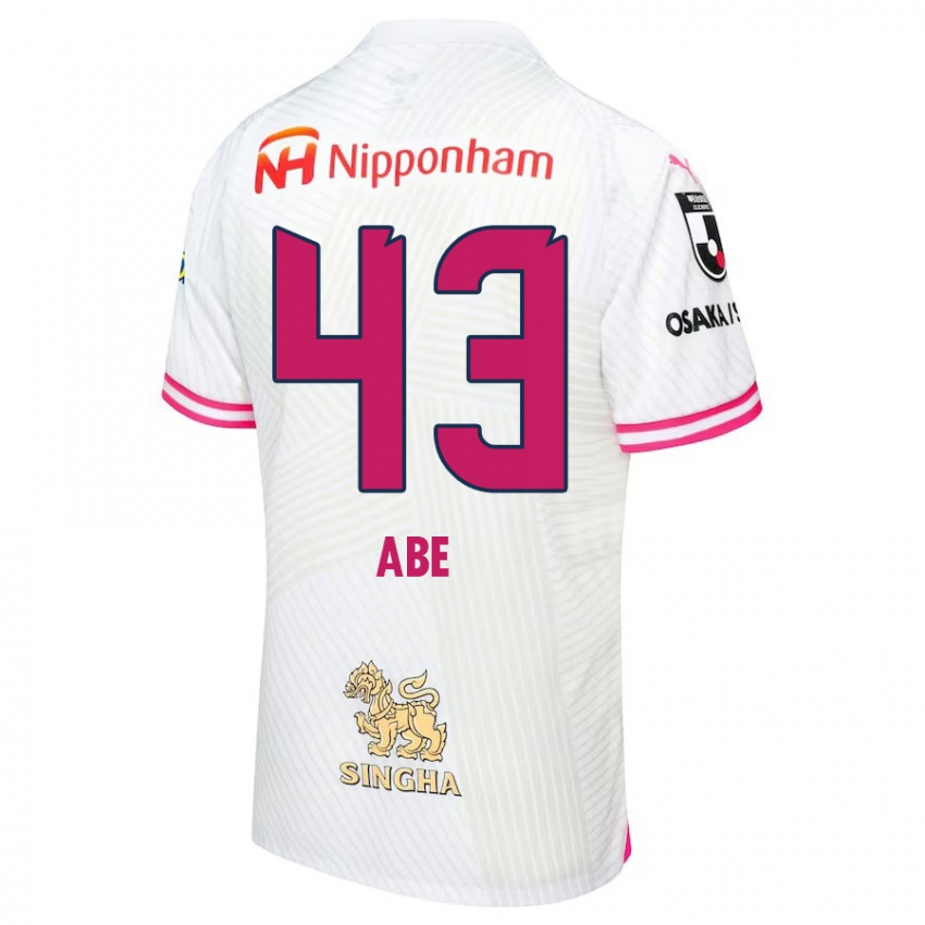 Kinder Yosei Abe #43 Weiß Rosa Auswärtstrikot Trikot 2024/25 T-Shirt