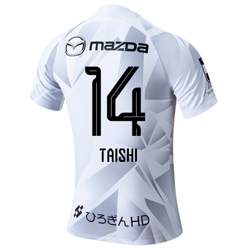 Kinder Taishi Matsumoto #14 Weiß Grau Schwarz Auswärtstrikot Trikot 2024/25 T-Shirt