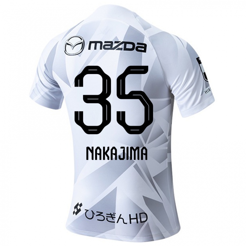 Kinder Yotaro Nakajima #35 Weiß Grau Schwarz Auswärtstrikot Trikot 2024/25 T-Shirt