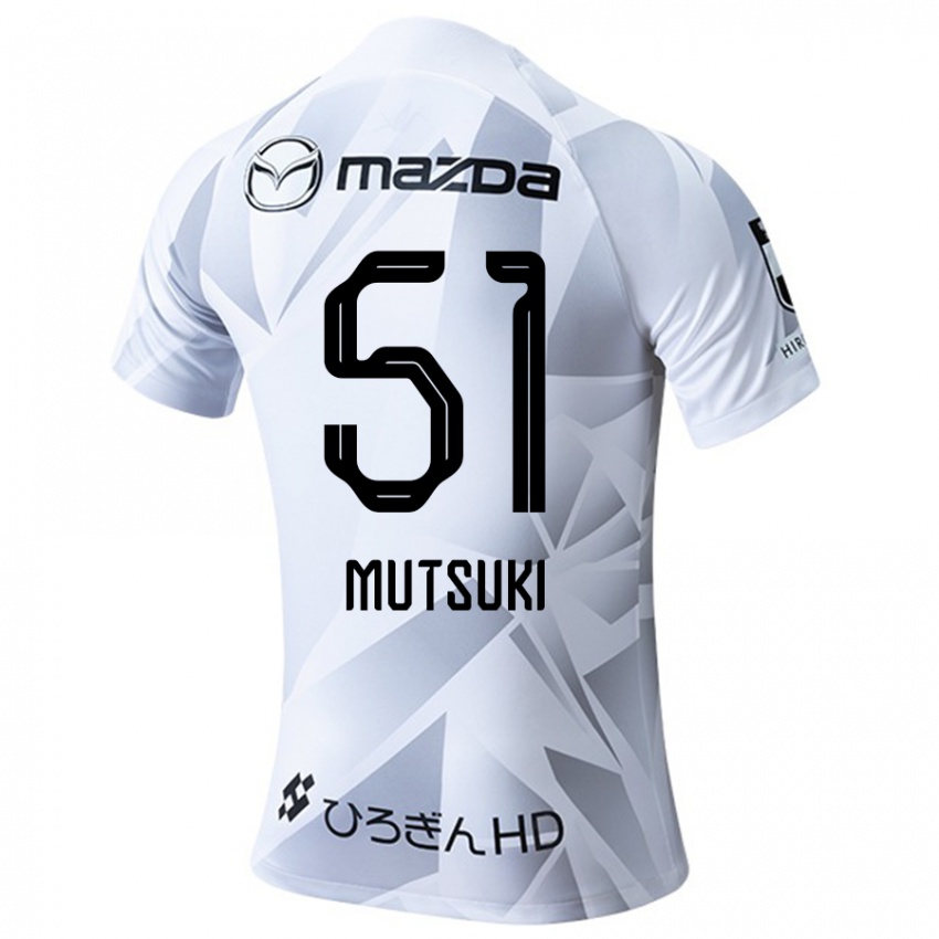 Kinder Mutsuki Kato #51 Weiß Grau Schwarz Auswärtstrikot Trikot 2024/25 T-Shirt