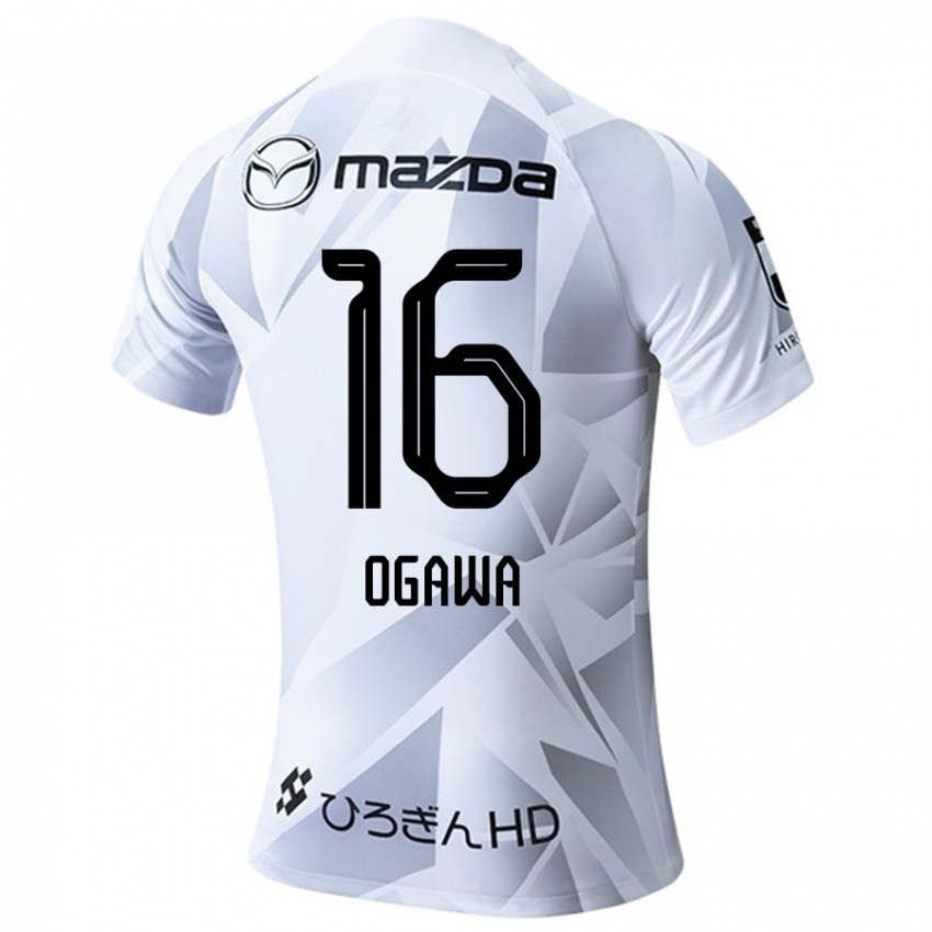 Kinder Hikaru Ogawa #16 Weiß Grau Schwarz Auswärtstrikot Trikot 2024/25 T-Shirt