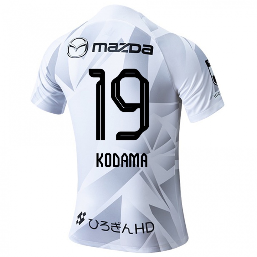 Kinder Tsukasa Kodama #19 Weiß Grau Schwarz Auswärtstrikot Trikot 2024/25 T-Shirt