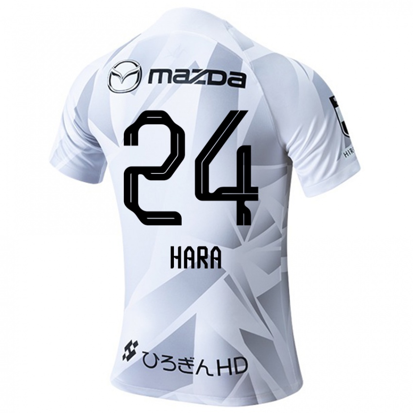 Kinder Minato Hara #24 Weiß Grau Schwarz Auswärtstrikot Trikot 2024/25 T-Shirt