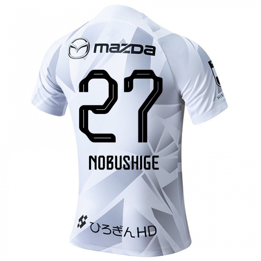 Kinder Ryojiro Nobushige #27 Weiß Grau Schwarz Auswärtstrikot Trikot 2024/25 T-Shirt