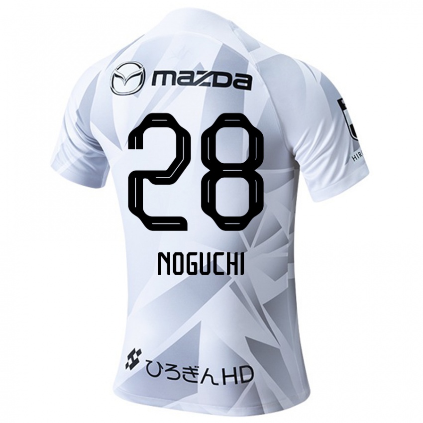 Kinder Rento Noguchi #28 Weiß Grau Schwarz Auswärtstrikot Trikot 2024/25 T-Shirt