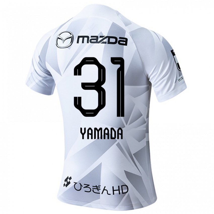 Kinder Manato Yamada #31 Weiß Grau Schwarz Auswärtstrikot Trikot 2024/25 T-Shirt