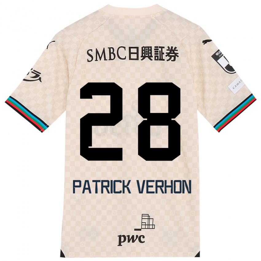 Kinder Patrick Verhon #28 Weiß Grau Auswärtstrikot Trikot 2024/25 T-Shirt